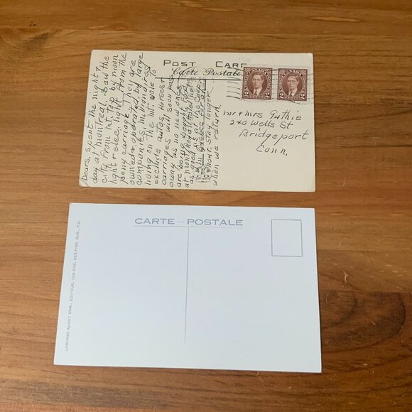 VINTAGE POSTCARDS - LOT OF 2 - HORSE DRAWN CARRIAGES IN MONTREAL & QUEBEC CITY - Picture 2 of 2